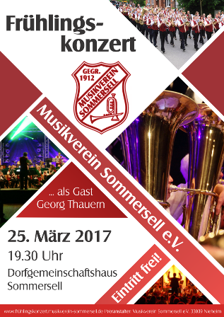 Plakat Frhlingskonzert 2017 - Musikverein Sommersell e.V.